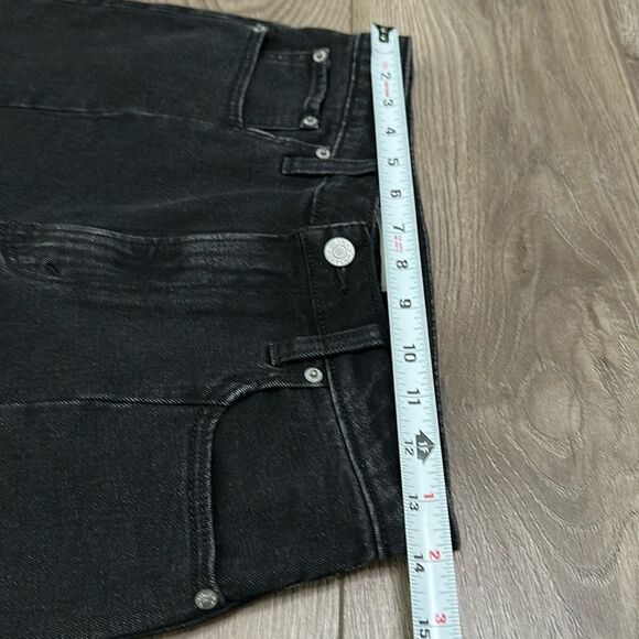 Abercrombie & Fitch The Skinny High Rise Split Raw Hem Black Stretch Jeans 27 - Picture 10 of 12
